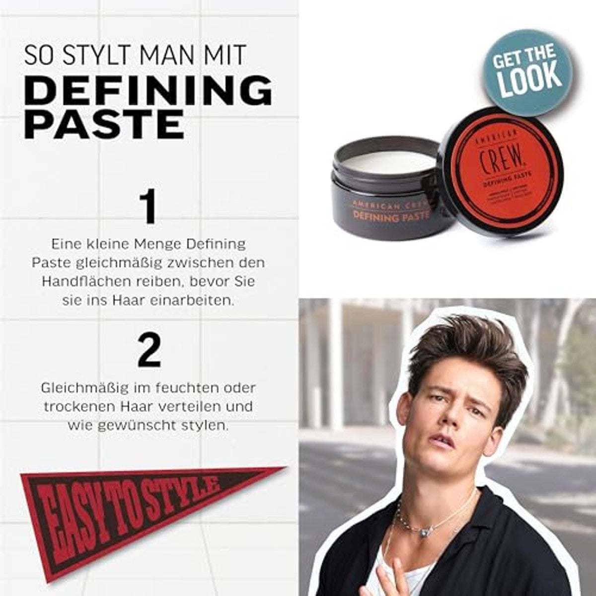 American Crew Defining Paste Stylingpasta voor Mannen 85 g