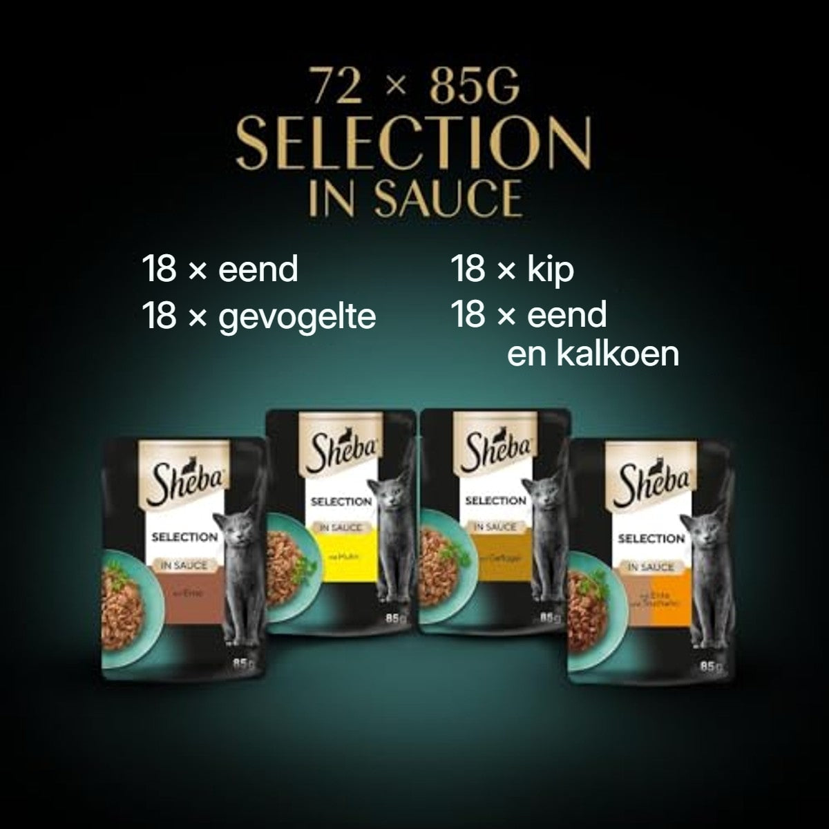 Sheba Selection natvoer kattenvoer gevogelte in saus 72 x 85 g – foto 6