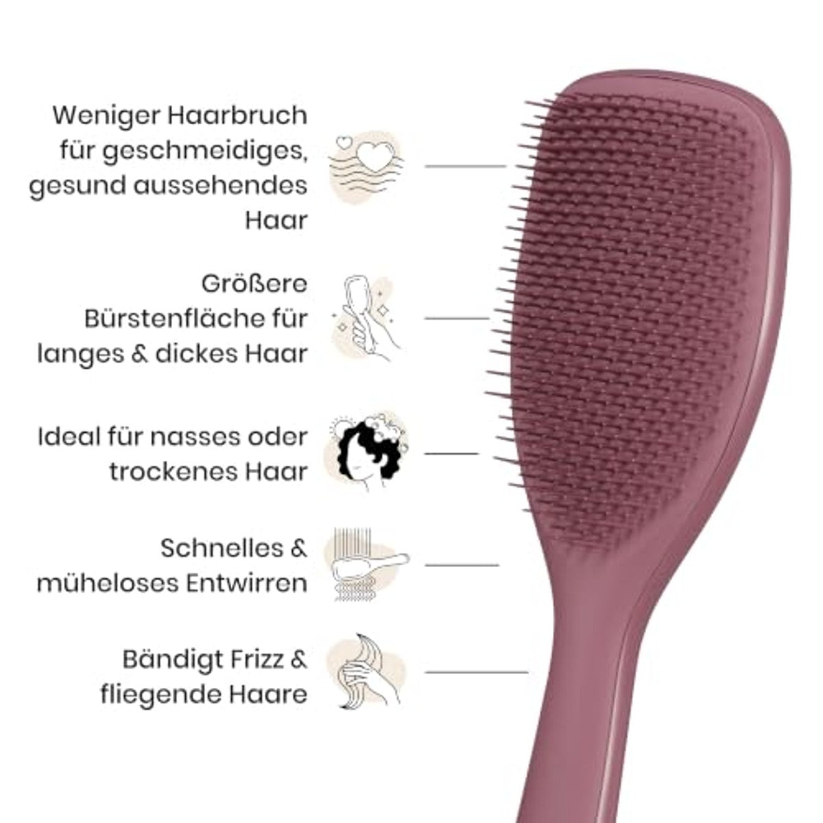 Tangle Teezer Grote Ultimate Detangler Haarborstel Roze Fluweel - 6-pack