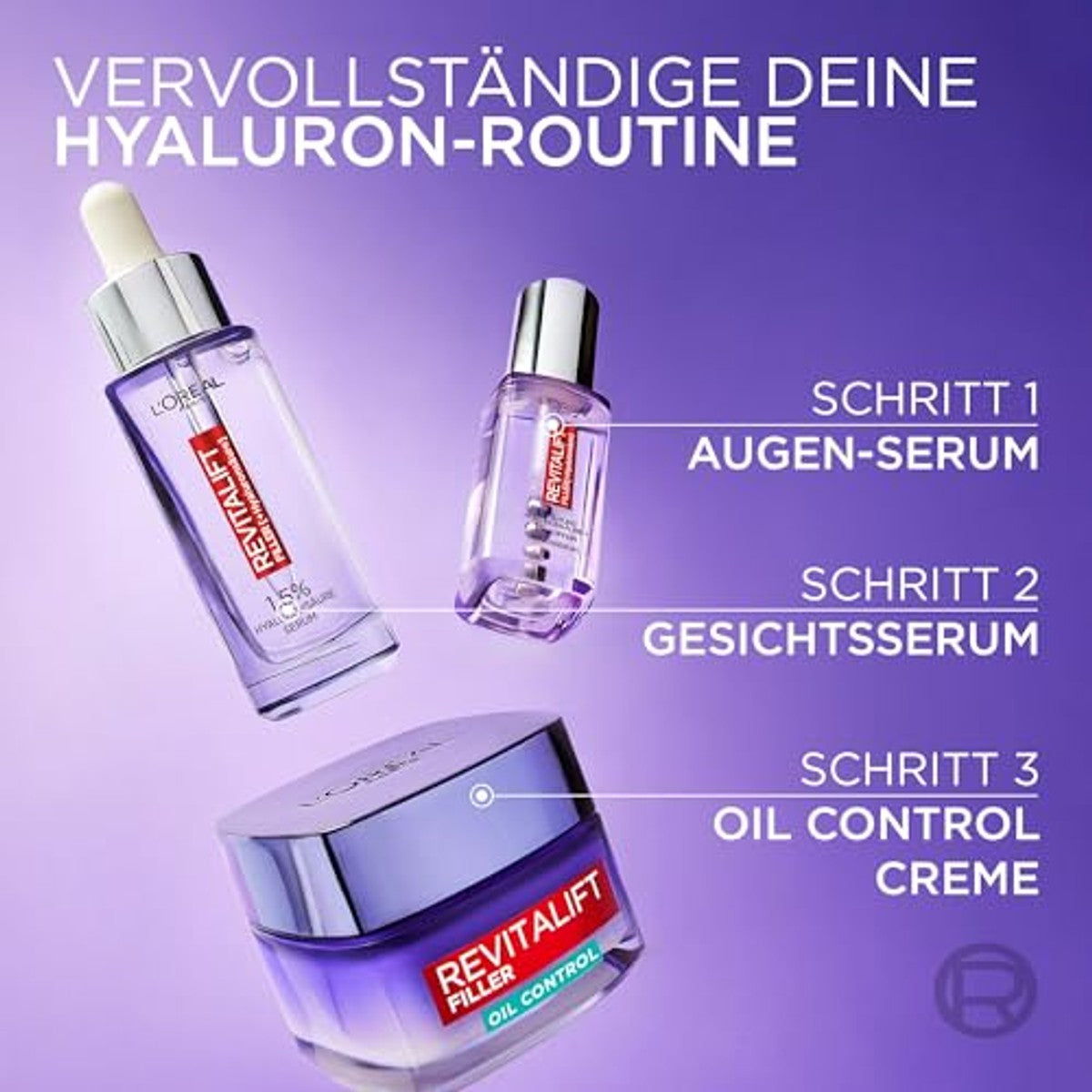 L'Oreal Paris Revitalift Filler Matterende gel-crème Oil Control 6 x 50 ml - Voordeelverpakking