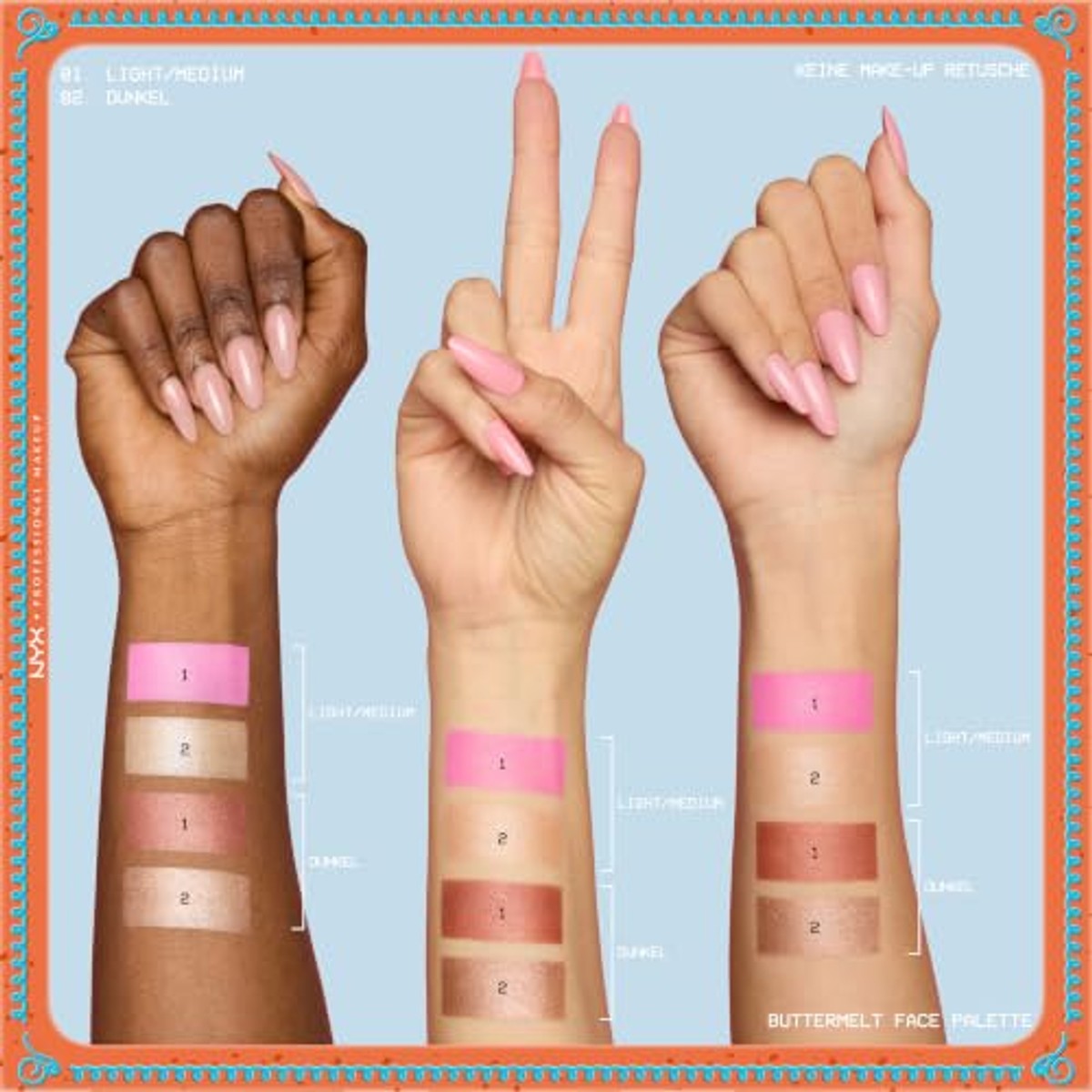 NYX PROFESSIONAL MAKEUP Buttermelt Face Light/Medium 01 - 3 stuks