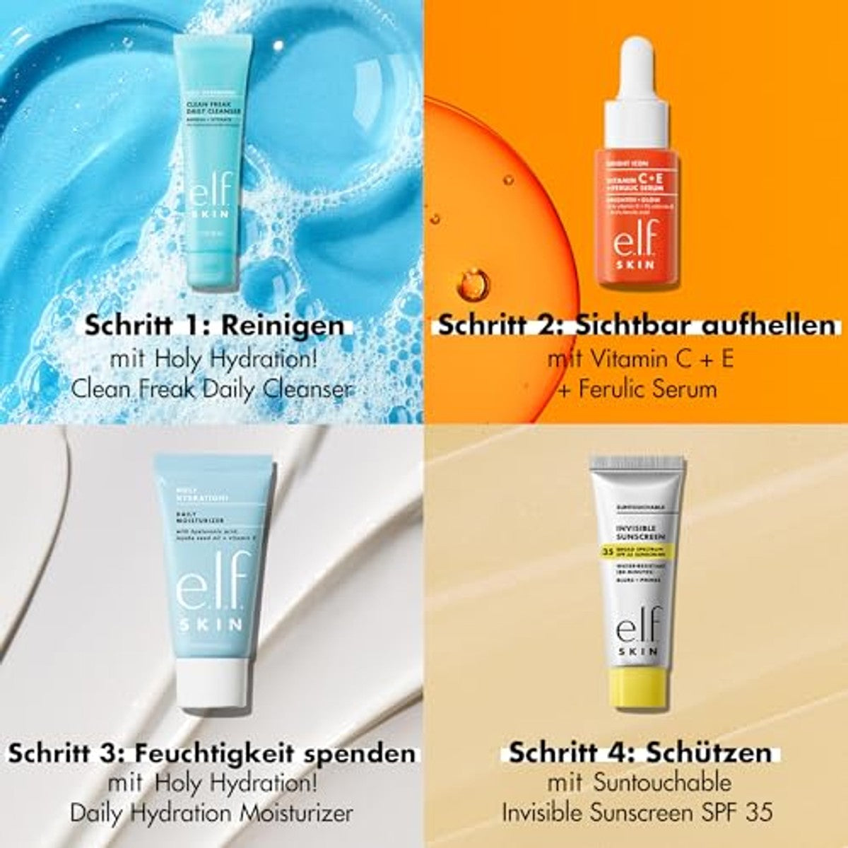 e.l.f. Skin Wake the e.l.f. Up Skincare Kit – 4 mini's, 3 stuks