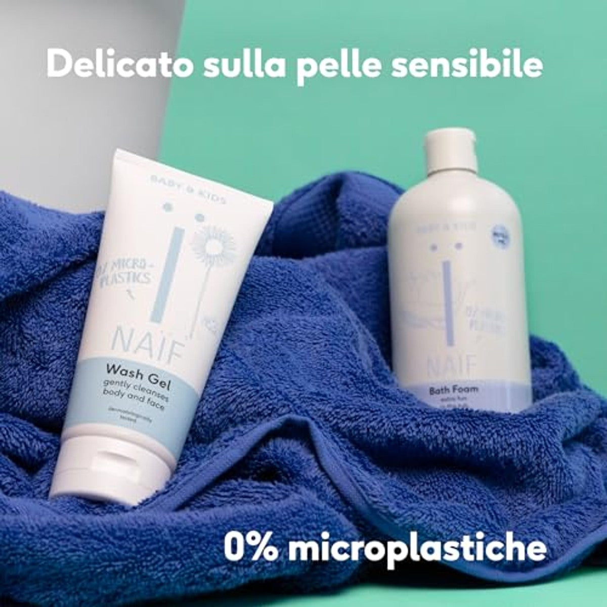 Naïf Verzorgend badschuim met katoenzaadolie 6 x 200 ml - Voordeelverpakking