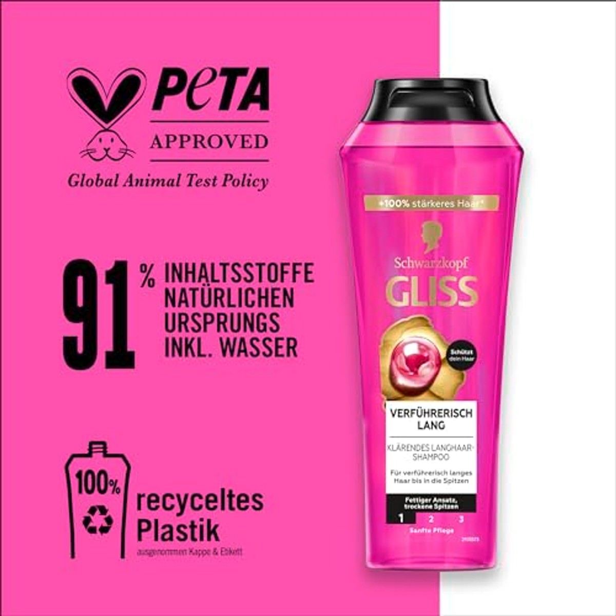 Gliss Verleidelijk lang shampoo 250 ml (4 stuks) – Gliss