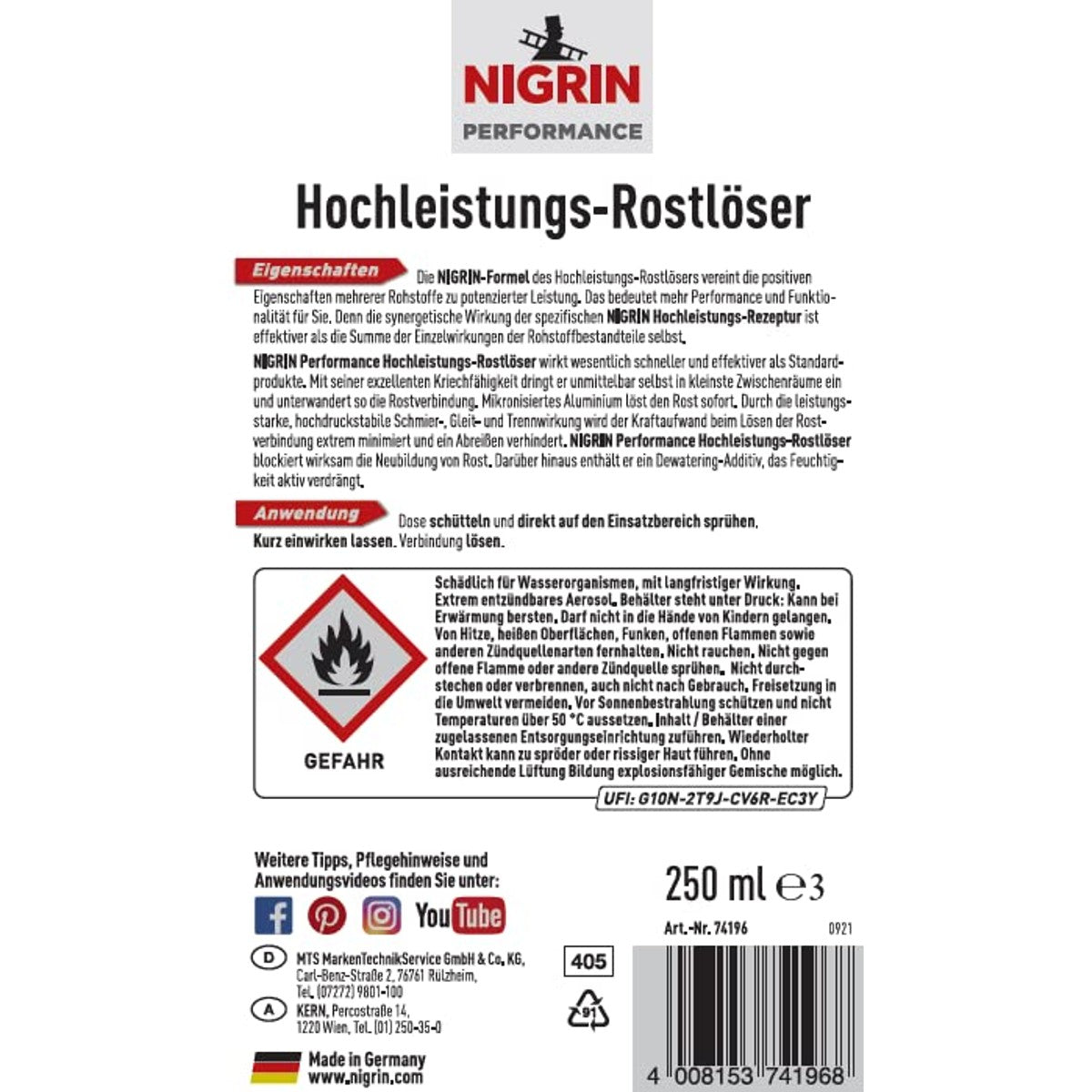 NIGRIN Krachtige roestoplosser hybride 3 x 250 ml - Voordeelverpakking – foto 6