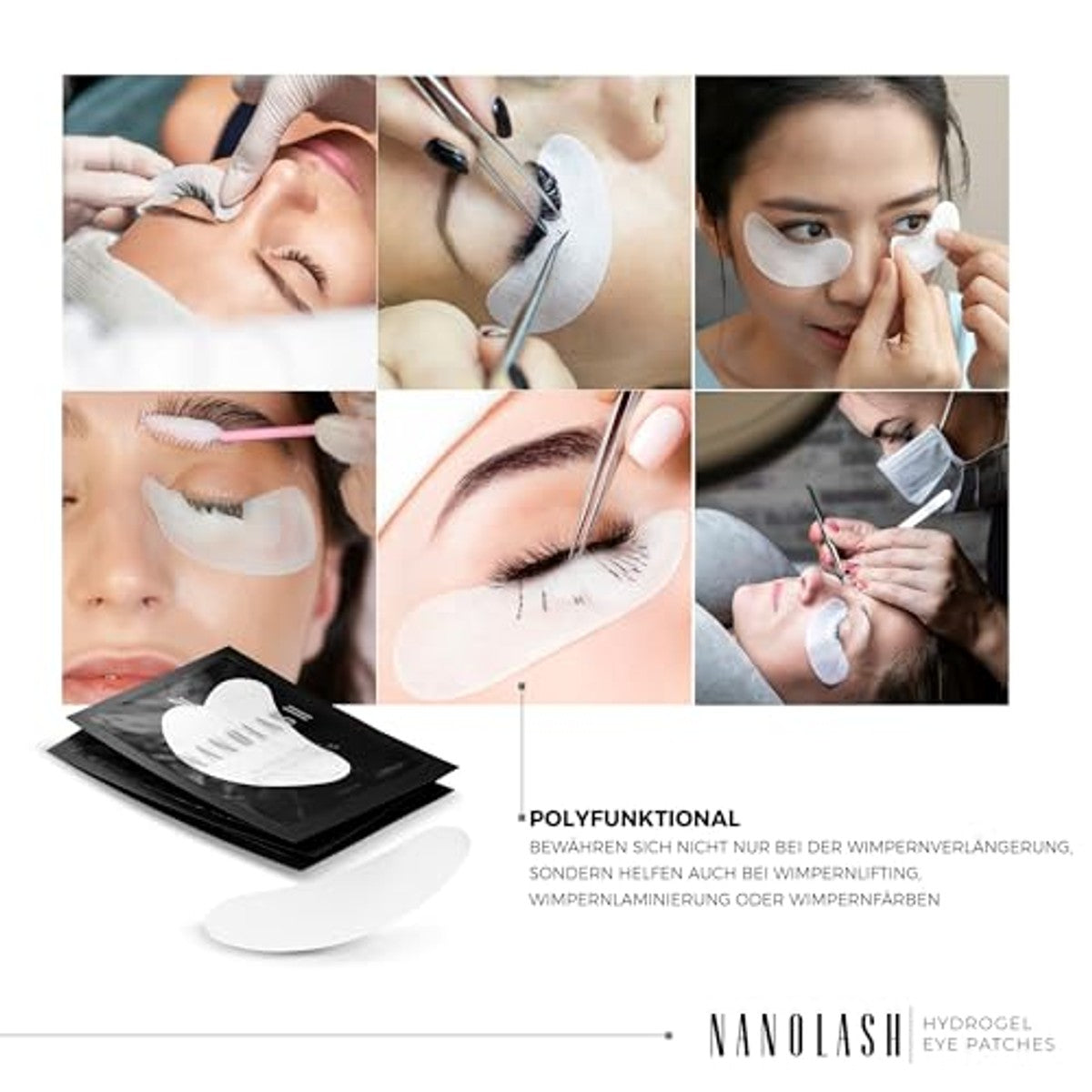 Nanolash 50 paar wimperverlenging, hydrogelpads, oogpads voor wimperverlenging en lifting – Nanolash