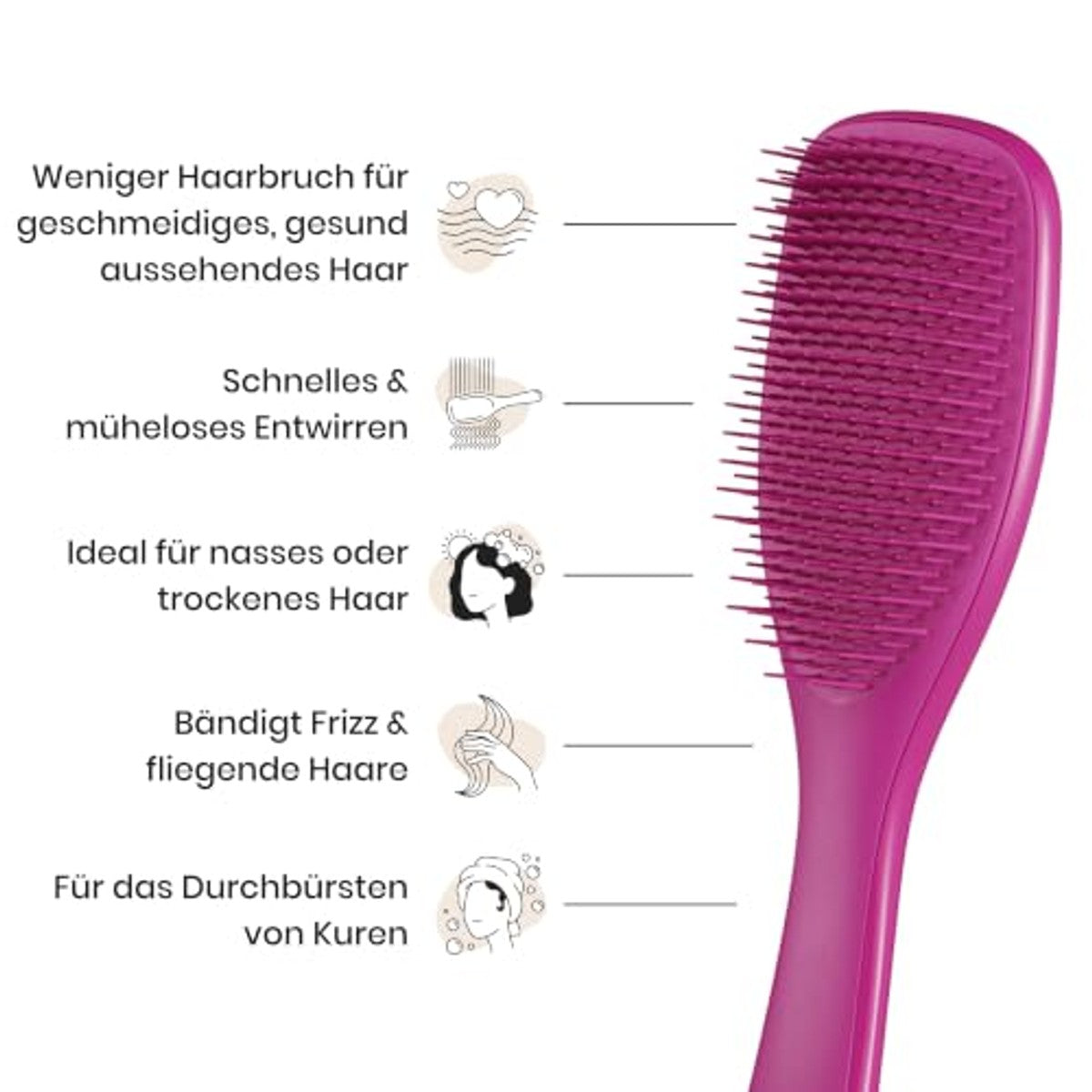 Tangle Teezer Ultimate Detangler Haarborstel Roze - 3-pack