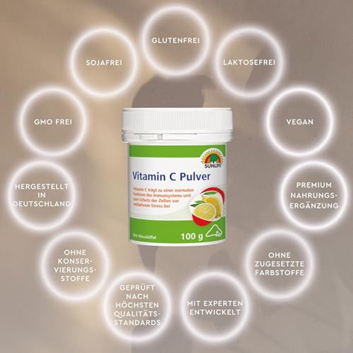 Sunlife Vitamine C-poeder Citroensmaak 100 g - 6-pack