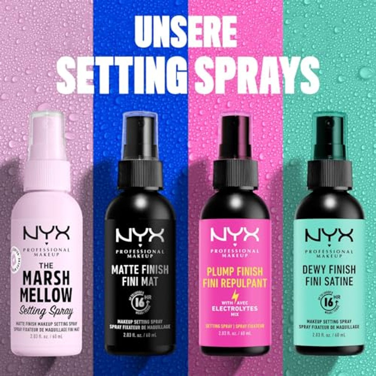 NYX Professional Makeup Setting Spray, langdurige textuur, fixerende spray, lichte, veganistische formule, matte afwerking, 60 ml – NYX PROFESSIONAL MAKEUP