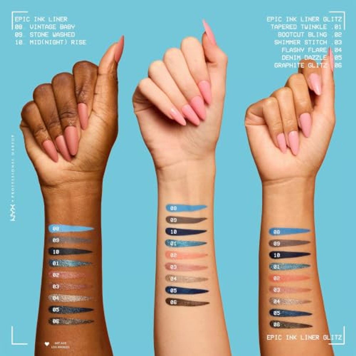 NYX PROFESSIONAL MAKEUP Epic Ink Liner Jeanz Tapered Twinkle 1 ml - 3 stuks