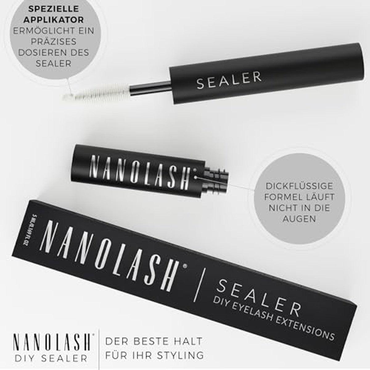Sealer voor clusterwimpers voor doe-het-zelf wimperverlenging, Nanolash 5 ml, sealer voor valse wimpers voor doe-het-zelf wimperverlenging – Nanolash