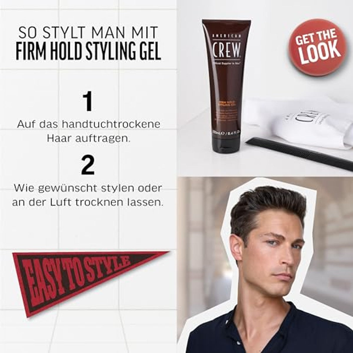 American Crew Firm Hold Styling Gel voor Mannen 250 ml