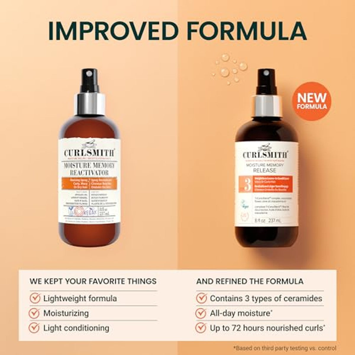 Curlsmith Moisture Memory Release - lichte leave-in conditioner voor krullen, voor alle krultypes, veganistisch (2 oz)