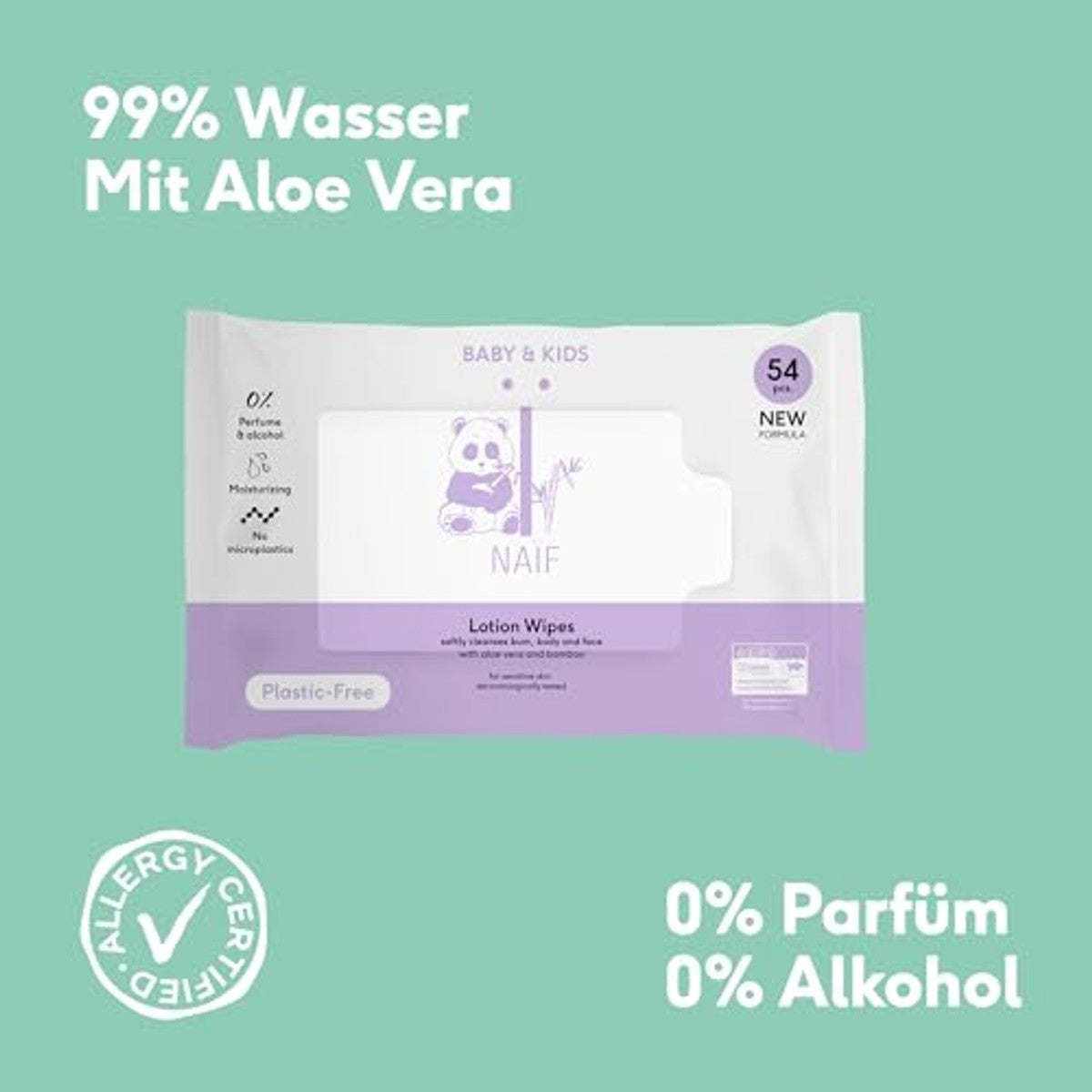 Naïf Plasticvrije Lotion Vochtige Doekjes 3 x 432 stuks - Voordeelverpakking