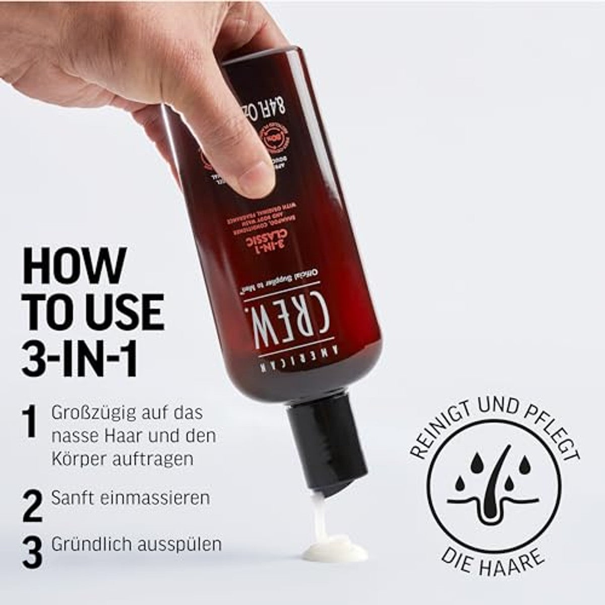 American Crew 3-in-1 Classic Shampoo, Conditioner & Body Wash 100 ml - 6-pack