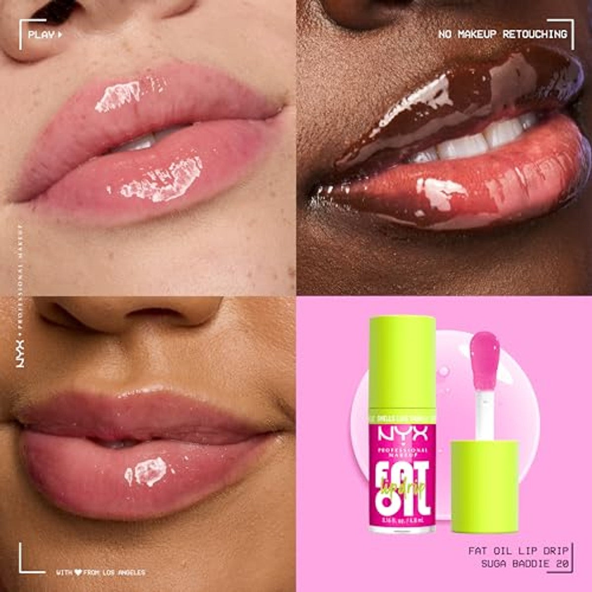 NYX PROFESSIONAL MAKEUP Fat Oil Lip & Body Kit Suga Baddie - 3 stuks
