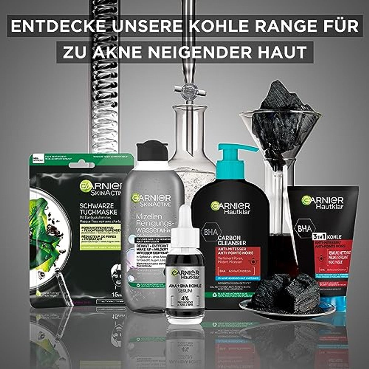 Garnier Hautklar BHA Carbon Cleanser Wasgel 6 x 250 ml - Voordeelverpakking