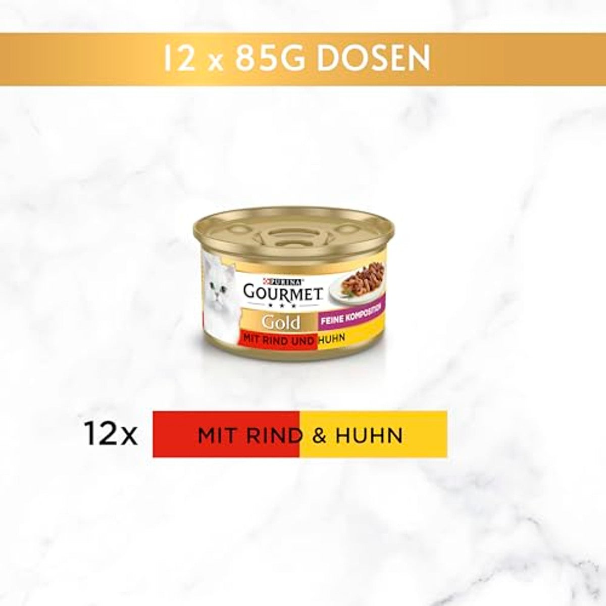 Gourmet Goud compositie natvoer kattenvoer rundvlees & kip 12 x 85 g - 6-pack