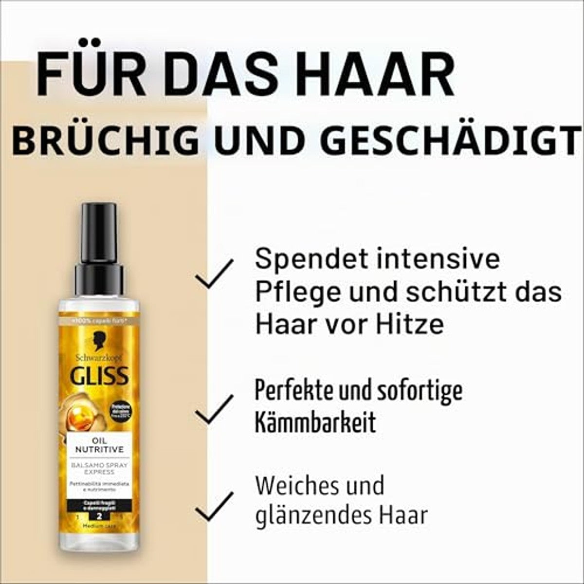 Schwarzkopf Gliss Oil Nutritive Conditioner Spray Express 200 ml – Gliss