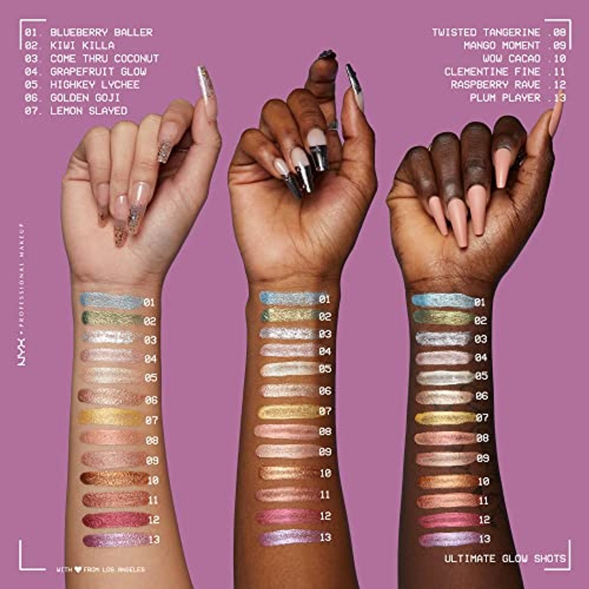 NYX Professional Makeup Vloeibare oogschaduw, 12 uur houdbaar, niet vlokkend en geen vallen, met vitamine C, Ultimate Glow Shots, grapefruit glow | Vloeibare oogschaduw geeft een glanzend effect, in grapefruit glow – NYX PROFESSIONAL MAKEUP