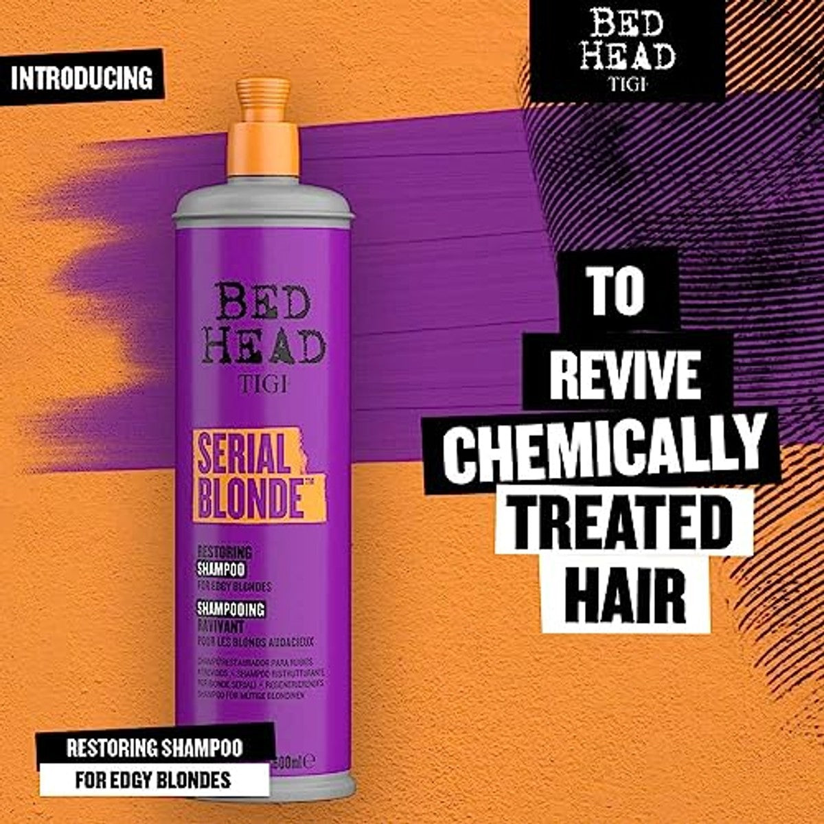 Bed Head by TIGI Serial Blonde Shampoo voor beschadigd blond haar, 600 ml Tropical (verpakking van 2) – TIGI