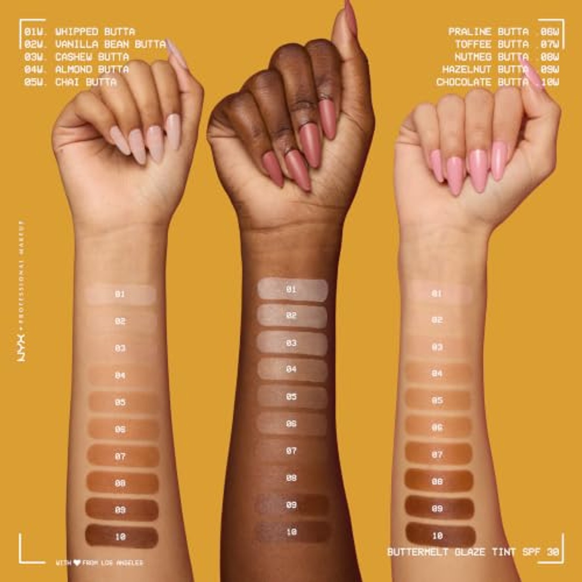 NYX PROFESSIONAL MAKEUP Buttermelt Glaze Foundation 08 Nutmeg Butta 30 ml - 6 stuks