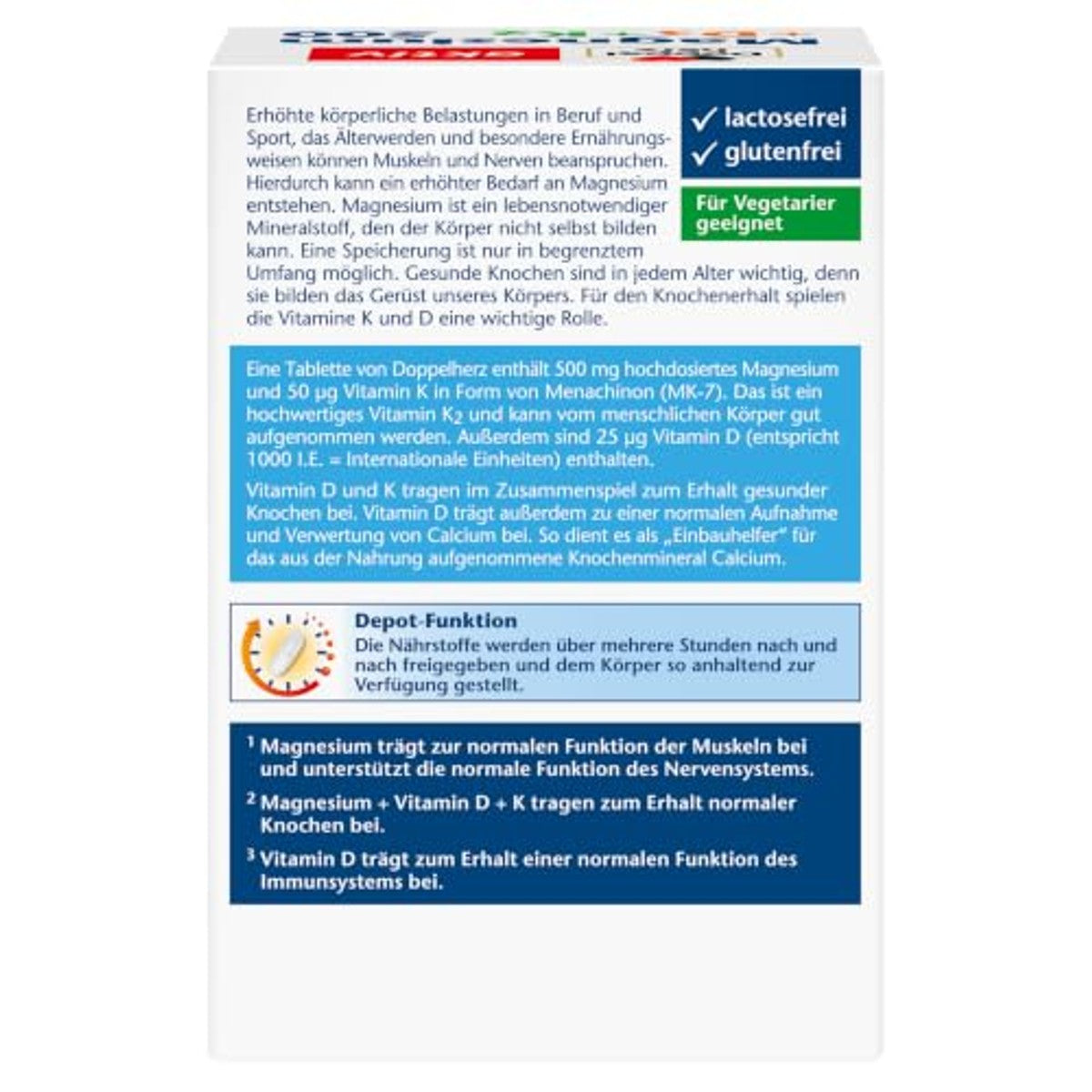 Doppelherz Magnesium 500 + D3 + K2 – Doppelherz