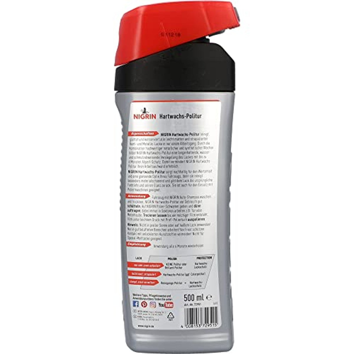 NIGRIN 72951 Hardwax-polijstmiddel 6 x 500 ml - Voordeelverpakking