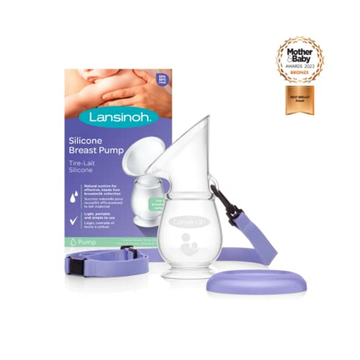 Lansinoh Handborstkolf & Moedermelkopvanger - 3-pack