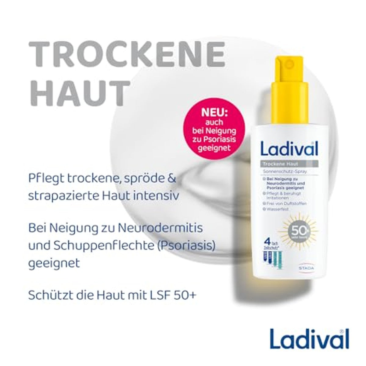 Ladival Droge huid zonnebrandspray SPF 50 3 x 150 ml - Voordeelverpakking