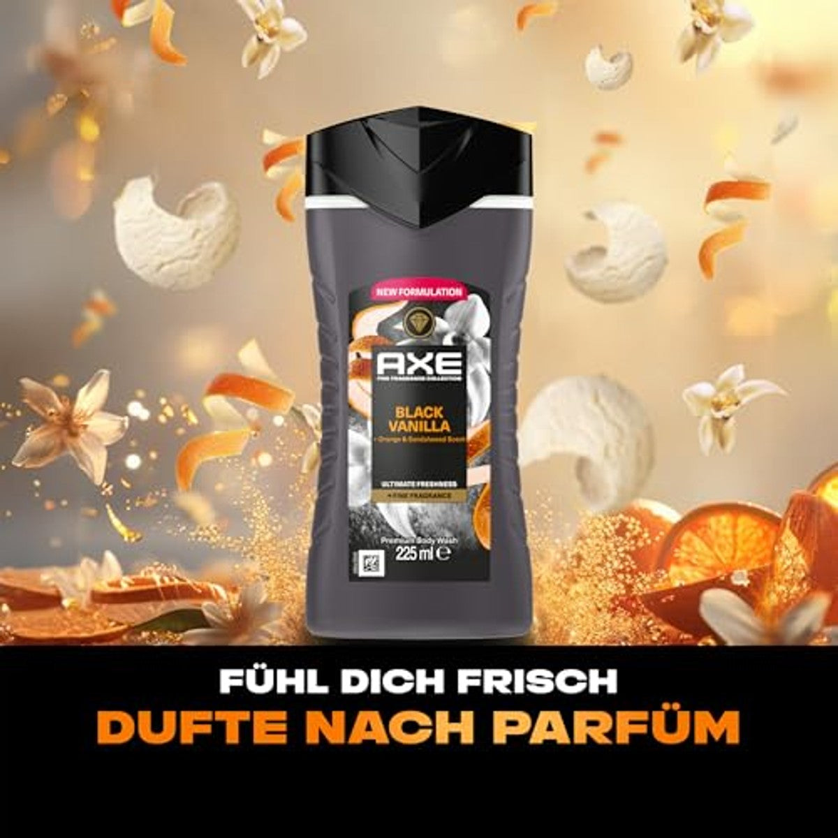 Axe Fine Fragrance Collection Black Vanilla Premium Body Wash 3 x 225 ml - Voordeelverpakking