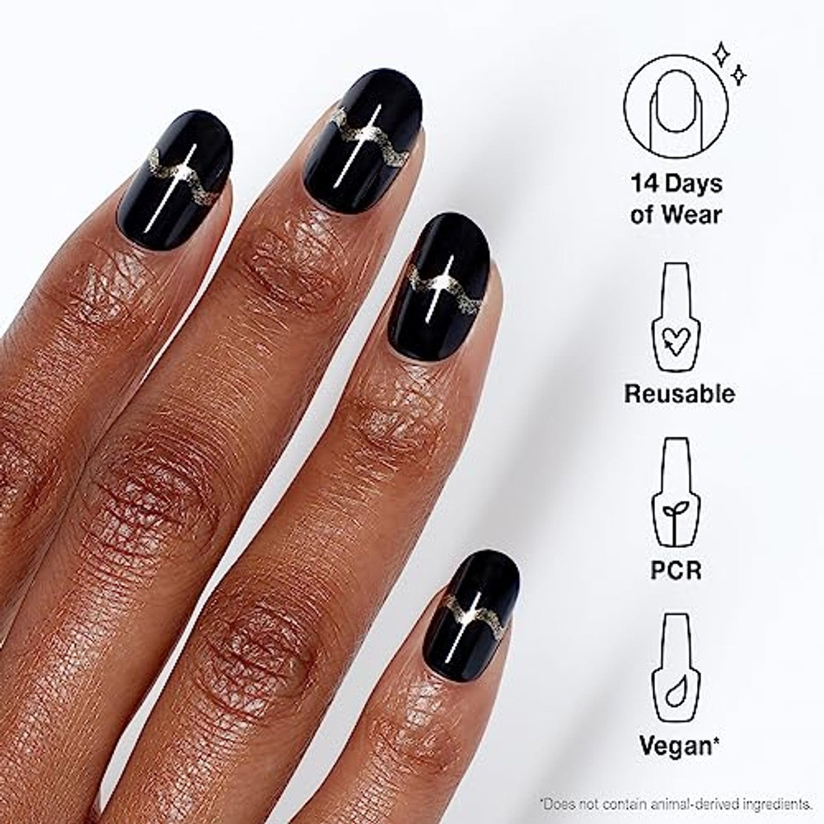 OPI xPRESS/ON Certified Chic Kunstnagels Zwart/Goud 30 Stuks - 6-pack