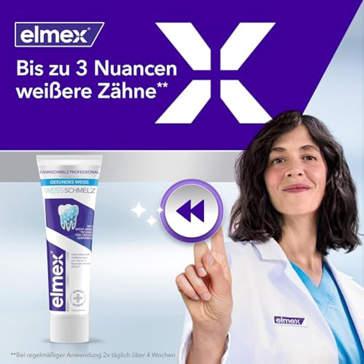 ELMEX Tandglazuur Professional witte melt tandpasta 3 x 75 ml - Voordeelverpakking