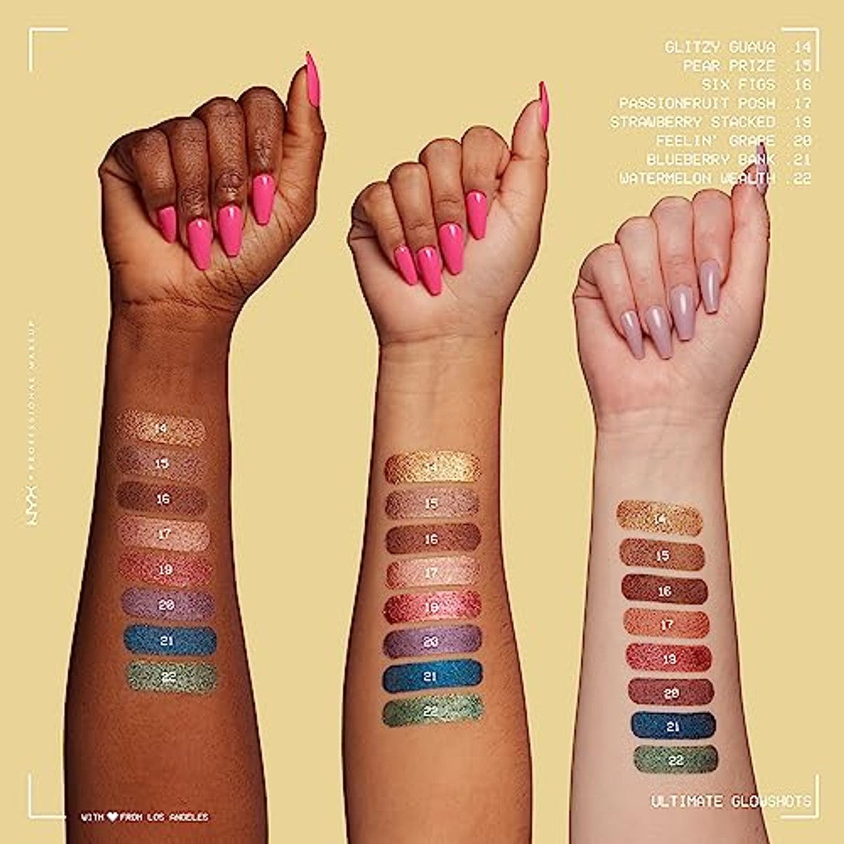 NYX PROFESSIONAL MAKEUP Ultimate Glow Shots Blueberry Bank - 6 stuks