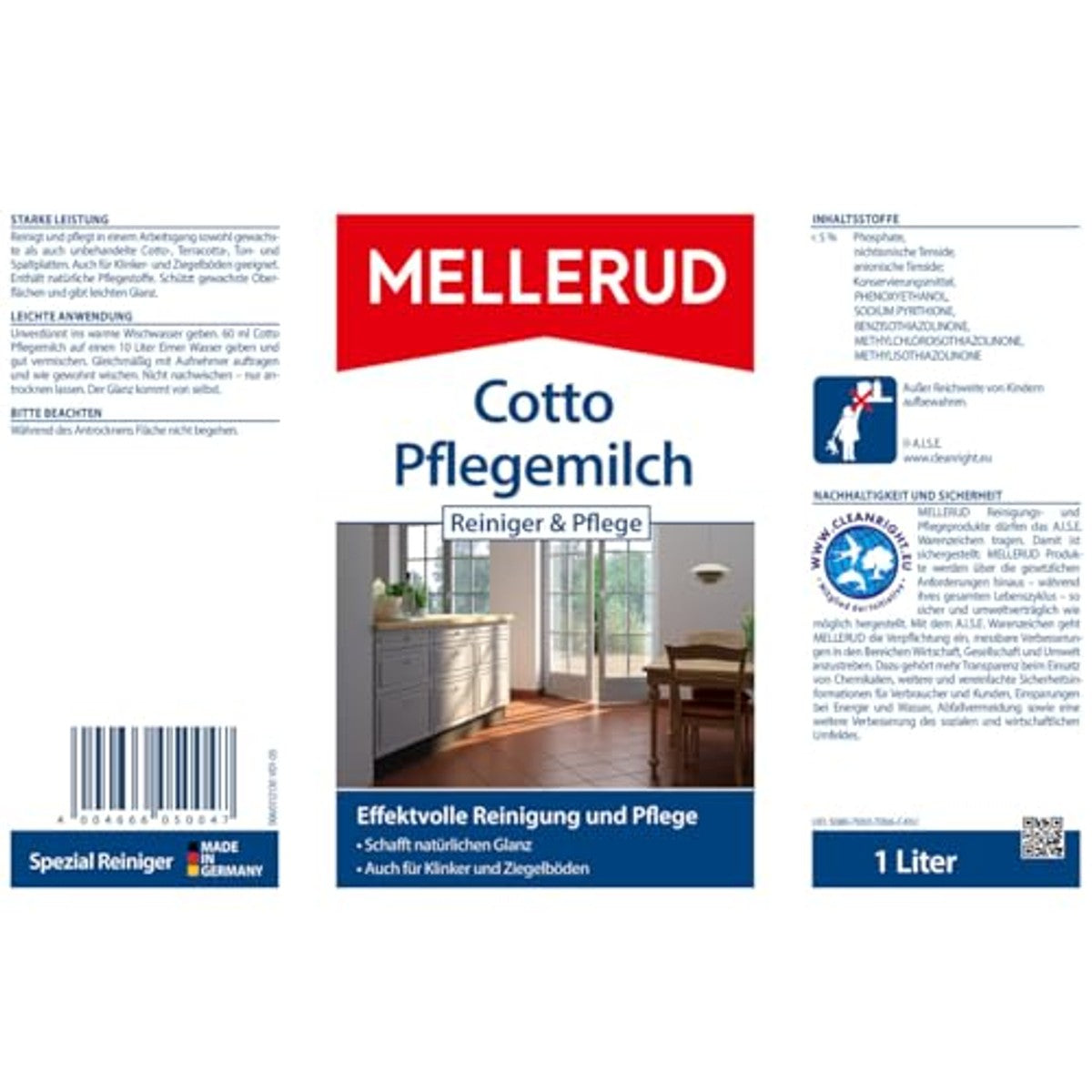 Mellerud Cotto verzorgende melk reiniger & verzorging 1,0 l – Mellerud