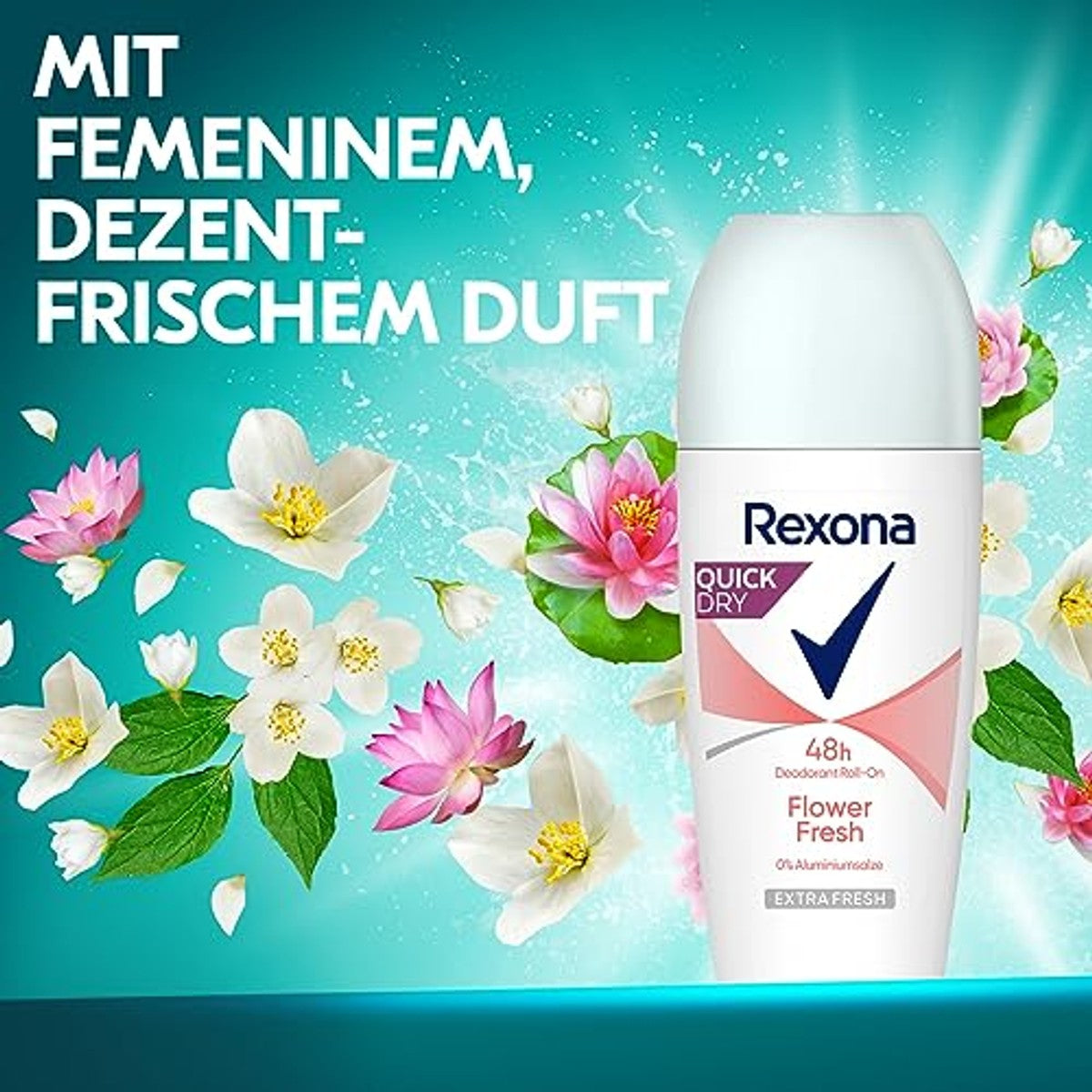 Rexona Deo Roll-On Flower Fresh zonder aluminium 6 x 50 ml – Rexona