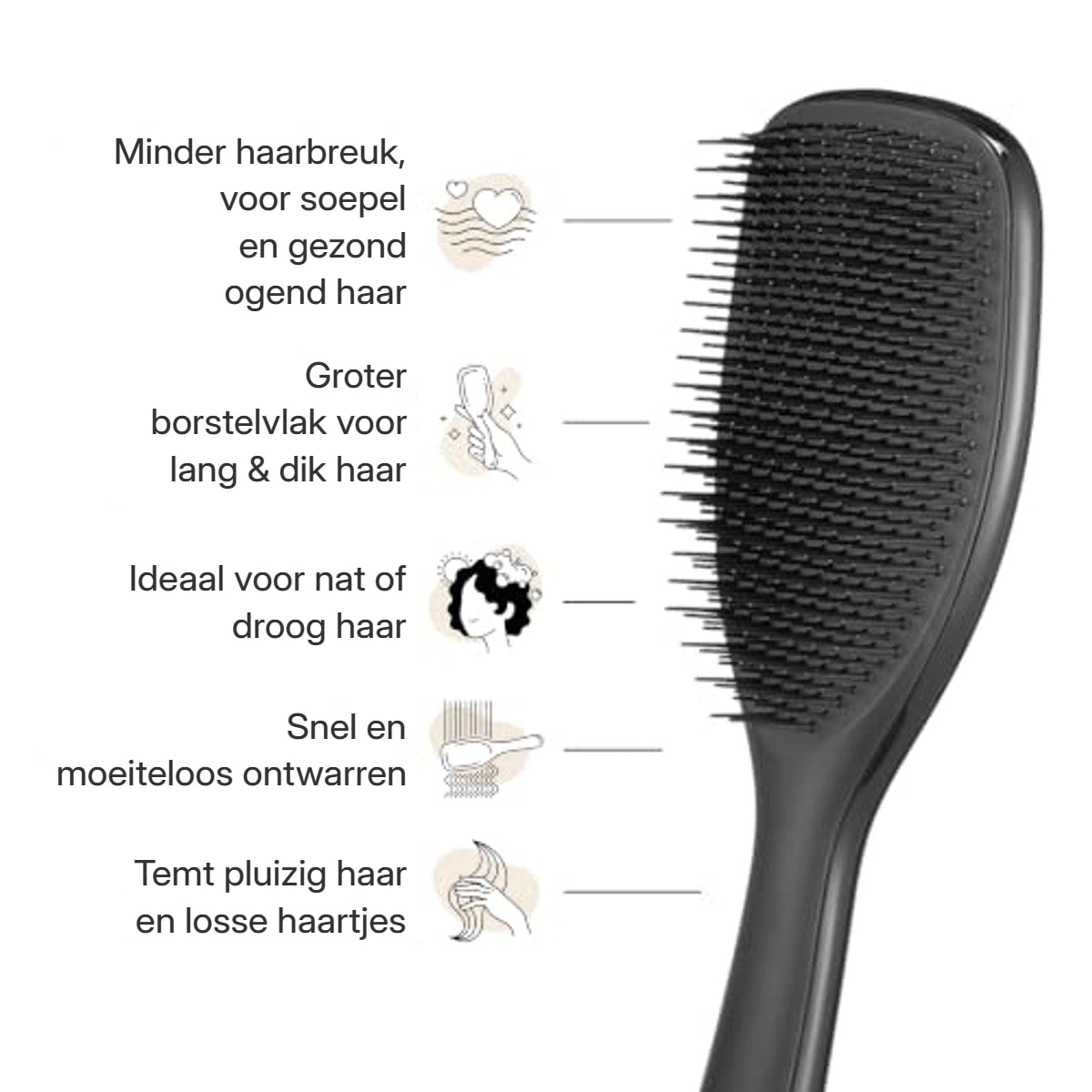Tangle Teezer Grote Ultimate Detangler Haarborstel Zwart - 6-pack – foto 6