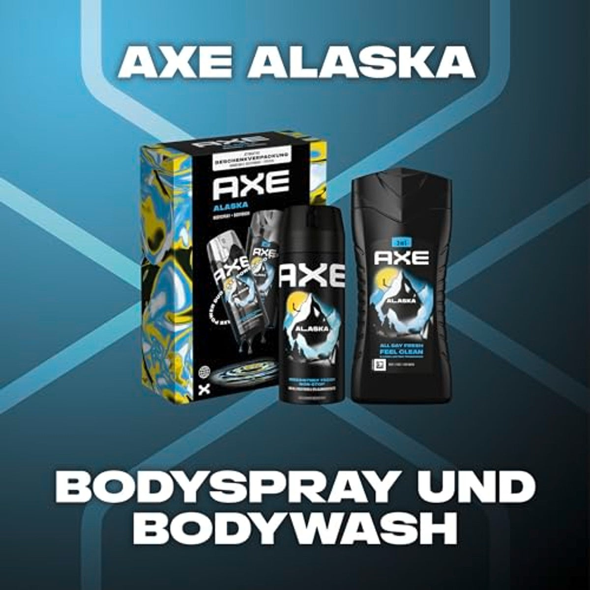 Axe Cadeauset Alaska Bodyspray & Douchegel 150 ml + 6 x 250 ml - Voordeelverpakking