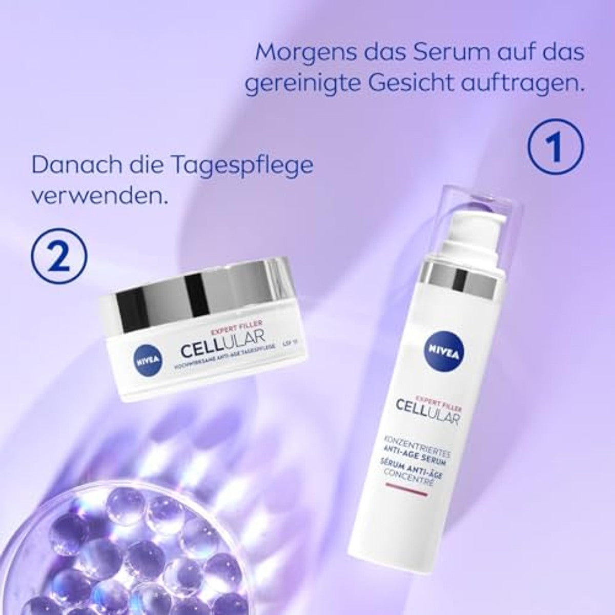 NIVEA Cellular Expert Filler geconcentreerd anti-aging serum 6 x 40 ml - Voordeelverpakking
