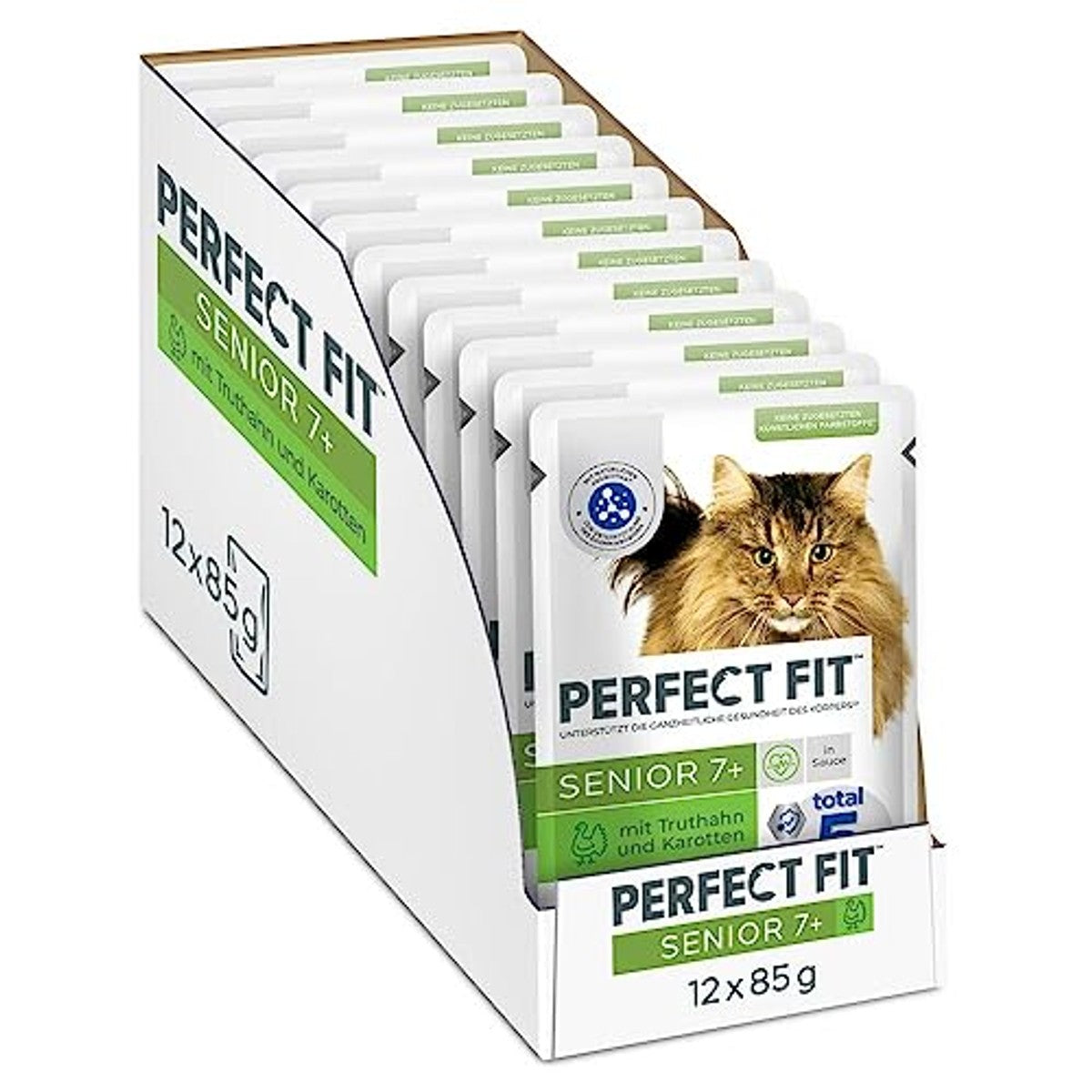 Perfect Fit Senior 7+ natvoer kattenvoer kalkoen & wortelen 12 x 85 g - 3-pack