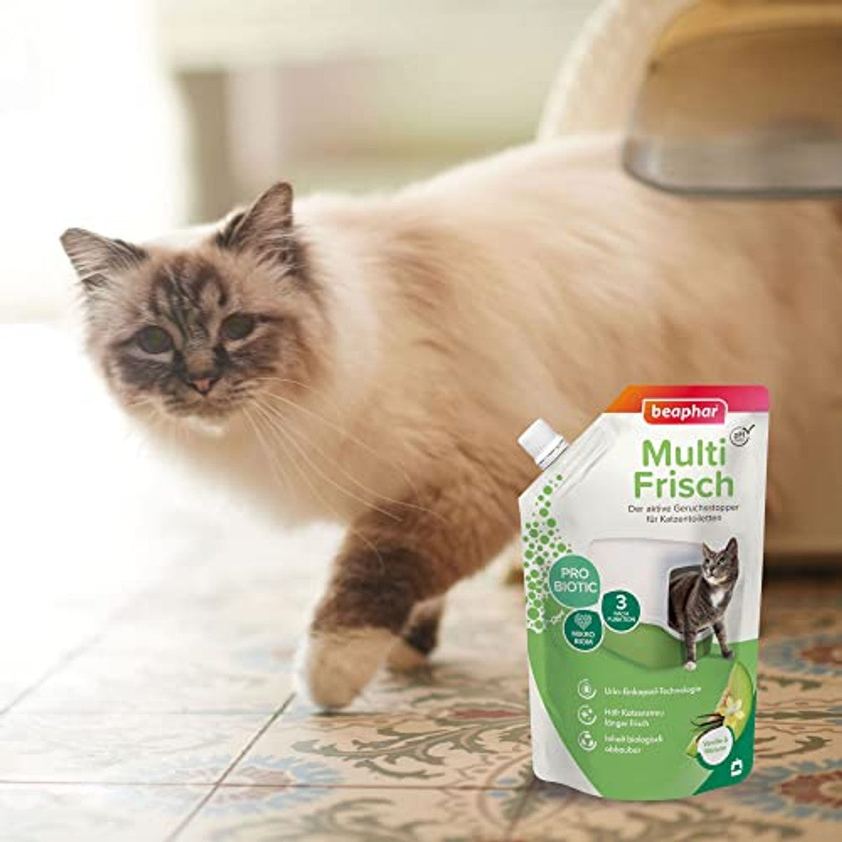 Beaphar Multi Fresh kattenbakverfrisser vanille en meloen 400 g - 3-pack