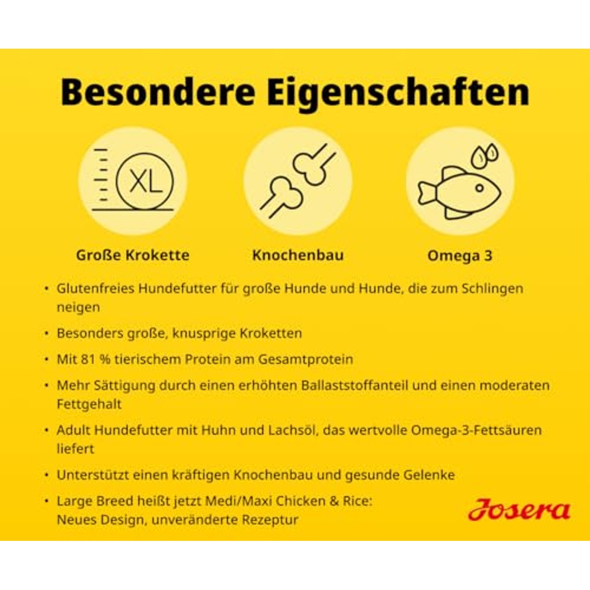 JOSERA Kip en rijst (12,5 kg) | droogvoer voor grote volwassen honden – Josera