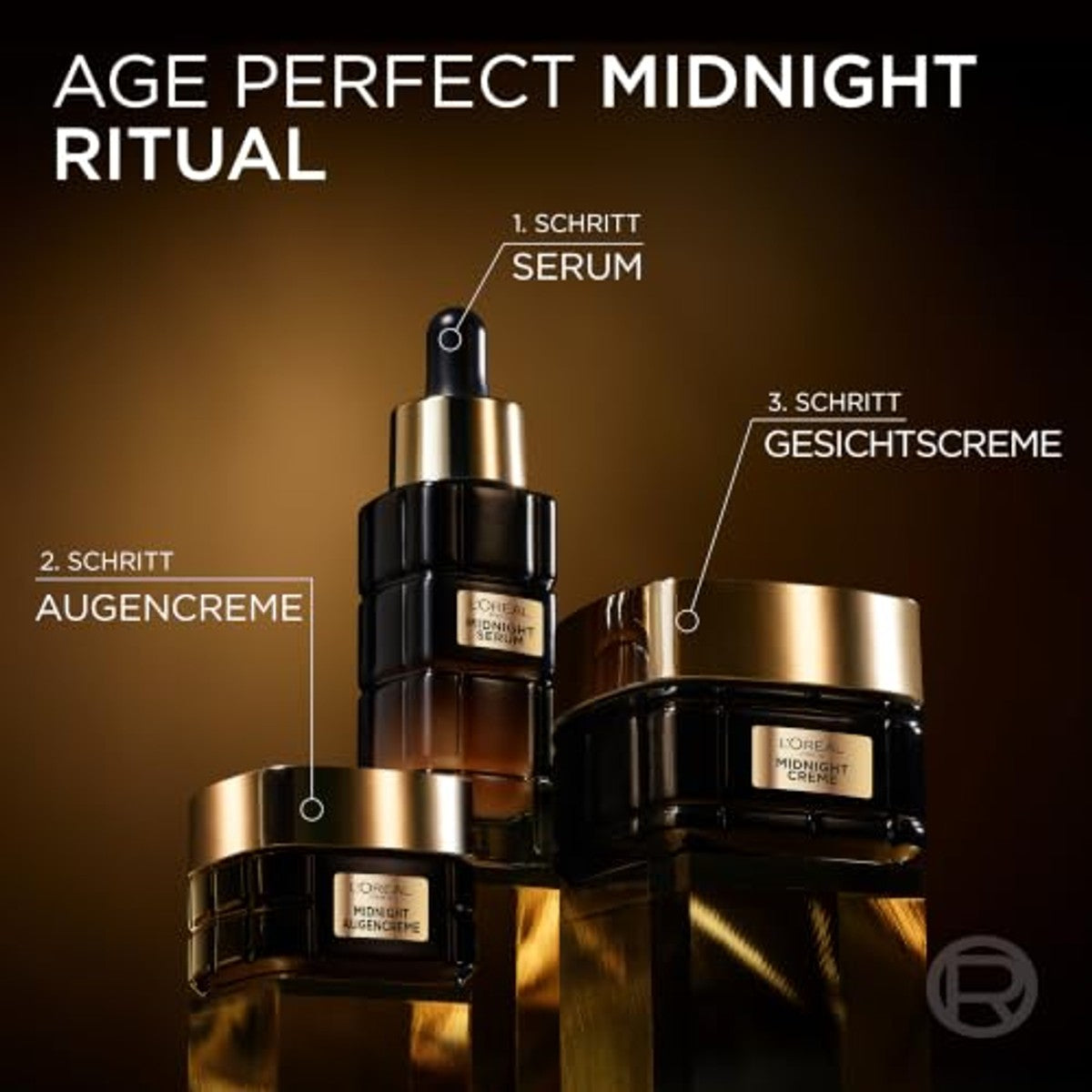 L'Oréal Paris Midnight oogcrème Age Perfect 6 x 15 ml - Voordeelverpakking