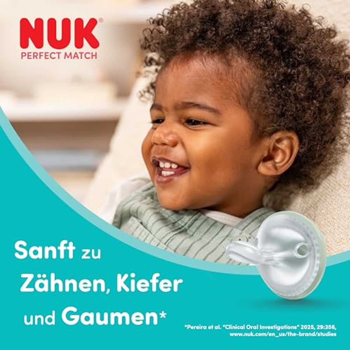 NUK Perfect Match Fopspeen 0-6 maanden Groen/Blauw 2 stuks – NUK