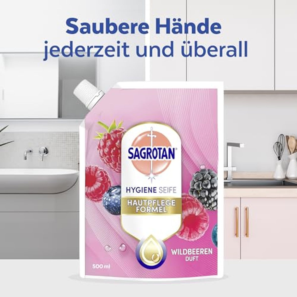 Sagrotan handzeep navulling braambes bosvruchten 6 x 500 ml - 6-pack