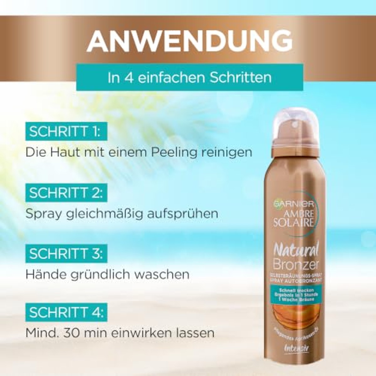 Garnier Ambre Solaire Natural Bronzer Zelfbruinende Spray 6 x 150 ml - Voordeelverpakking