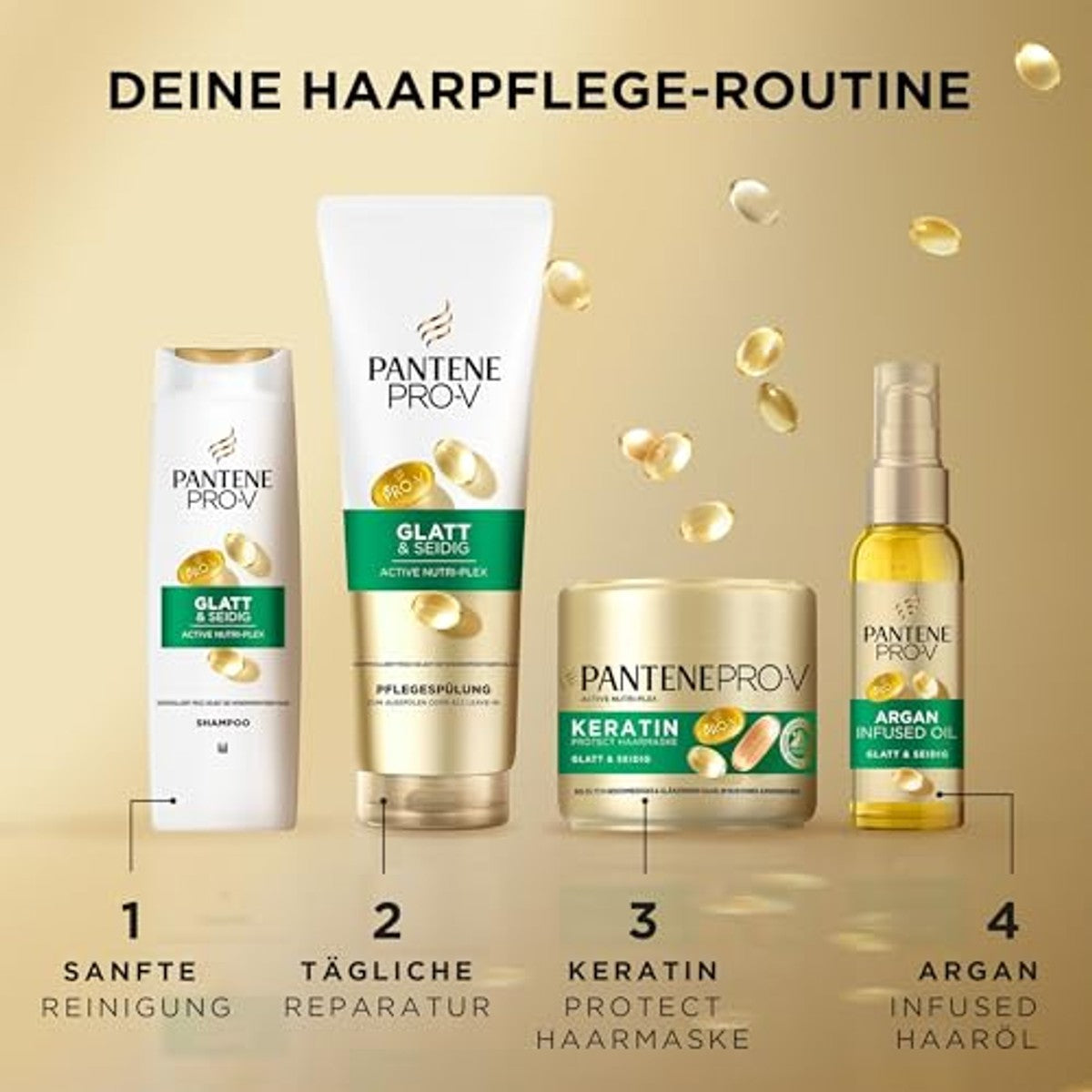 Pantene Pro-V Glad & Zijdeachtig Keratine Protect Haarmasker 6 x 500 ml - Voordeelverpakking