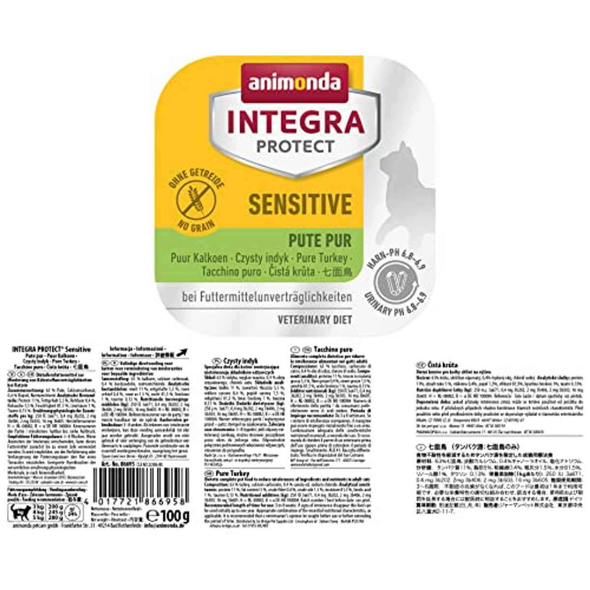 Animonda Integra Protect Sensitive natvoer kattenvoer kalkoen 16 x 100 g - 3-pack