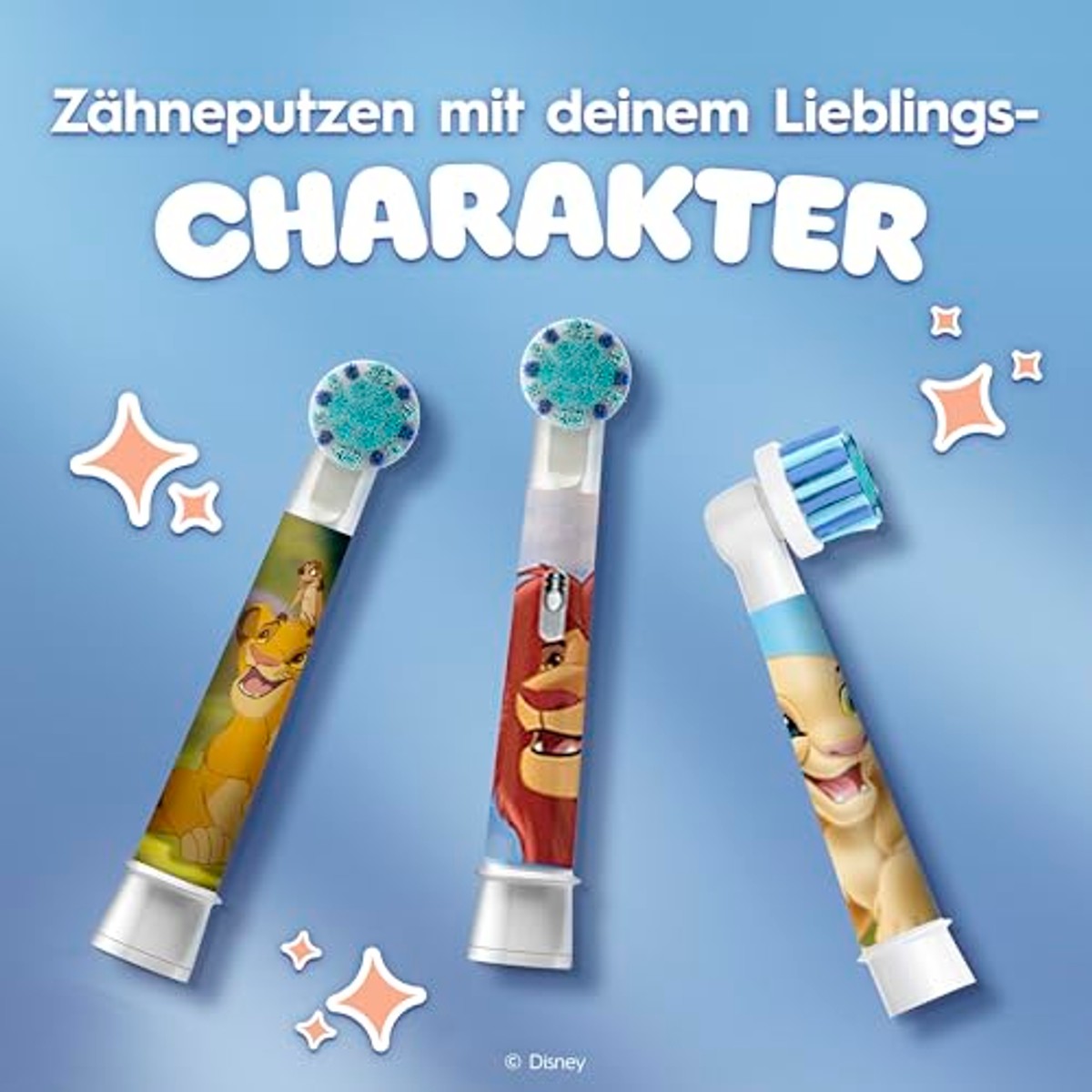 Oral-B Pro Kids 3+ Disney Leeuwenkoning opzetborstels wit 3 x 8 stuks - Voordeelverpakking
