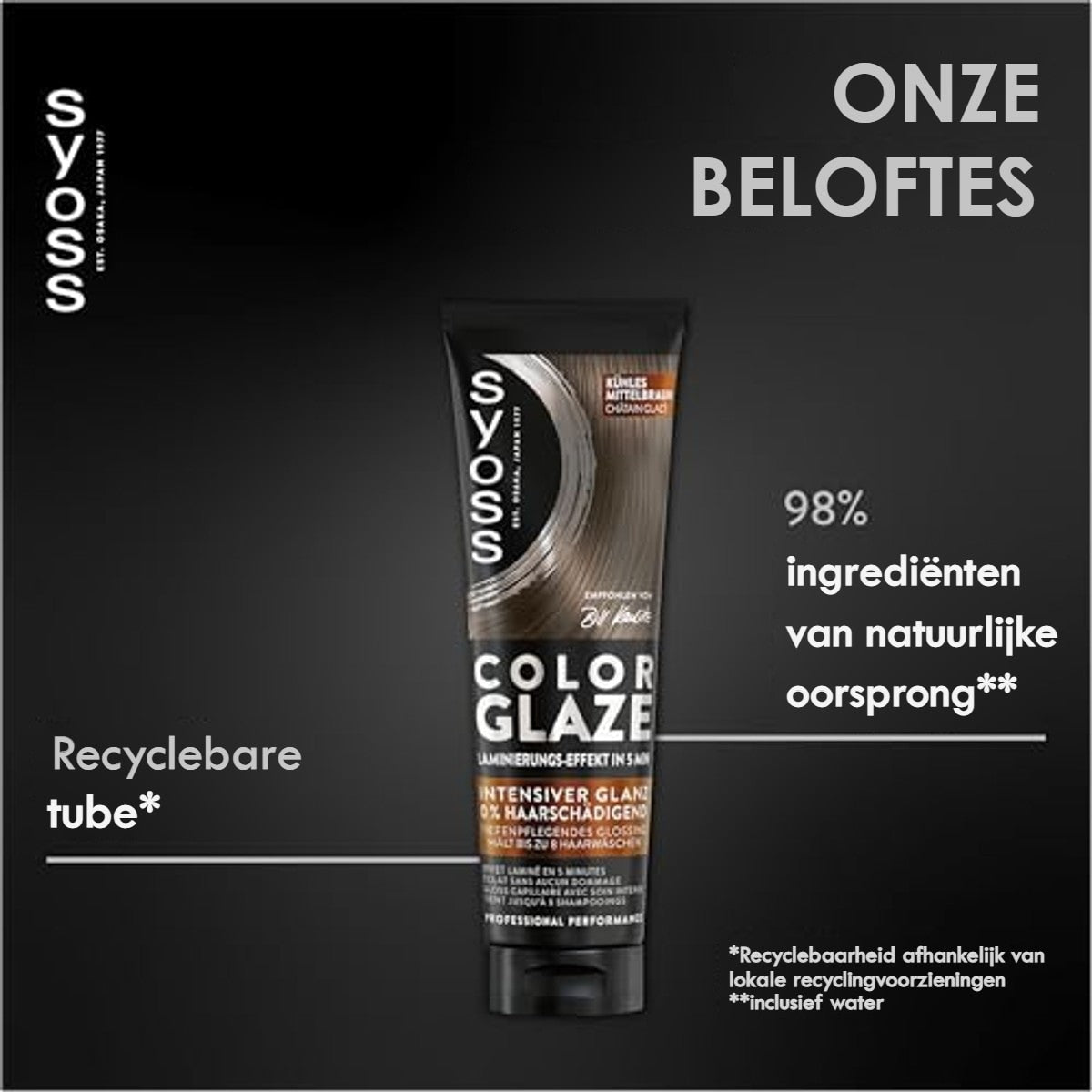 Syoss Color Glaze Glossing Koel middenbruin 6 x 130 ml - Voordeelverpakking – foto 6